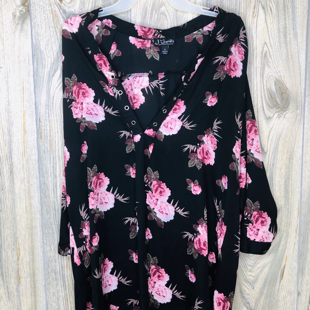 Black Floral Dress Shirt